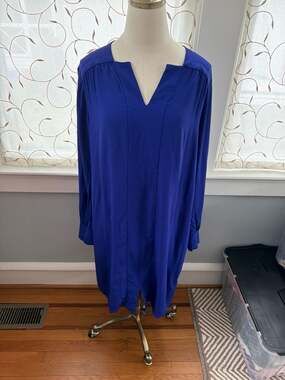 L.K. Bennett Dr Brindi Long Sleeved Shift Dress in Ultra Blue size 12